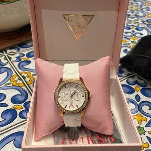 NWT Guess Breast cancer addition rose gold watch
